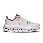Chaussures de course On Cloudmonster blanches et bordeaux