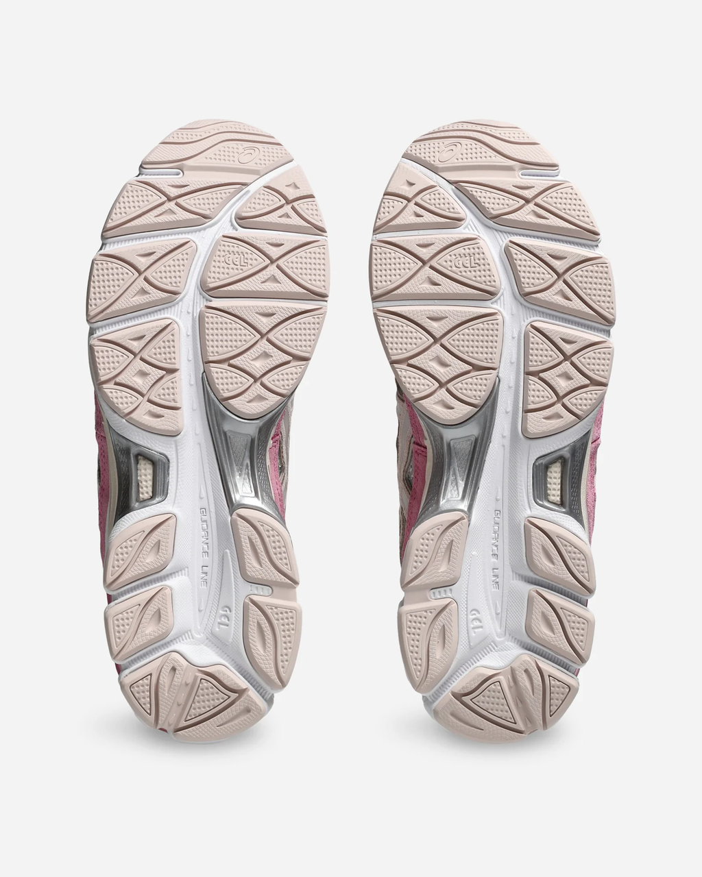 Chaussures de running ASICS beiges et roses