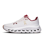 Chaussures de course On Cloudmonster blanches et bordeaux