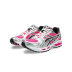 Chaussures de running ASICS argentées et roses