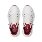 Chaussures de course On Cloudmonster blanches et bordeaux