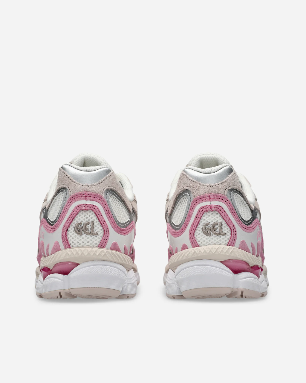 Chaussures de running ASICS beiges et roses