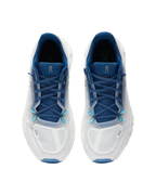 Chaussures de course blanches et bleues On Cloudmonster